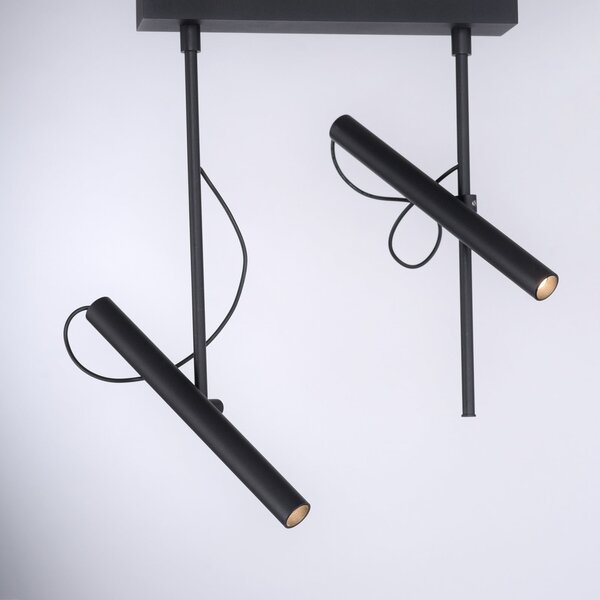 Lampa Sufitowa PURE, Pure Tutua, ściemnialny, czarny, salon, metal, nowoczesny