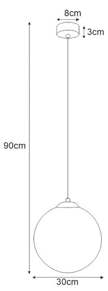 Lampa wisząca ze szklanym kloszem 30 cm - S801 F0-Z04
