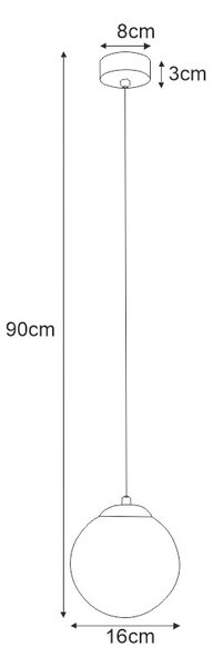 Lampa wisząca szklana kula 16 cm - 7X S800 D8-L48