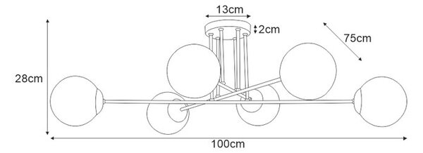 Nowoczesna lampa sufitowa ze szklanymi kloszami 3X S804 A1-R04