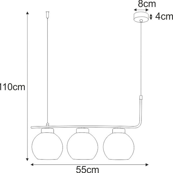 Loftowa lampa wisząca nad stół - 7X S808 D3-P04