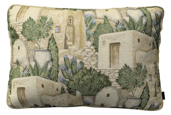 Poszewka Gabi na poduszkę prostokątna kolor beżowy tkanina strukturalna, wzorzysta