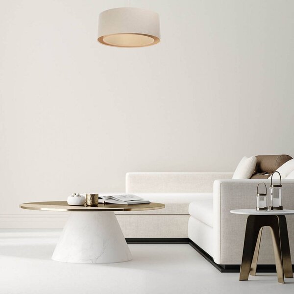 Lampa wisząca Boho Maco Design, możliwość ściemniania, kremowy / amber, salon / jadalnia, tkanina / materiał / jedwab