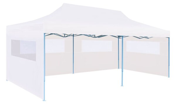 Składany namiot ze ścianami bocznymi, 3 x 6 m, stal, biały