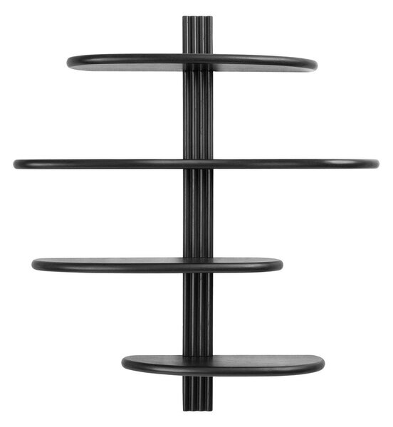 Czarna wielopoziomowa półka z litego drewna dębowego 80 cm Aliano – House Nordic