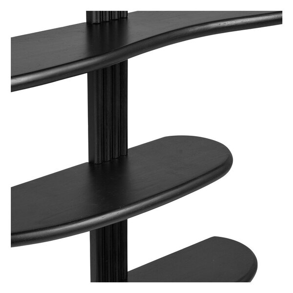 Czarna wielopoziomowa półka z litego drewna dębowego 80 cm Aliano – House Nordic