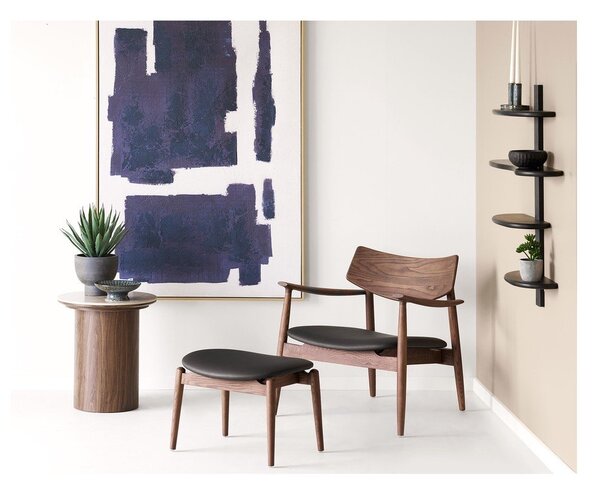 Czarna wielopoziomowa półka z litego drewna dębowego 80 cm Aliano – House Nordic