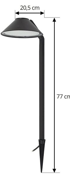 Lindby Lampa z grotem ziemnym LED Capelo, czarna, metalowa, 77 cm Capelo, czarny, aluminium, nowoczesny