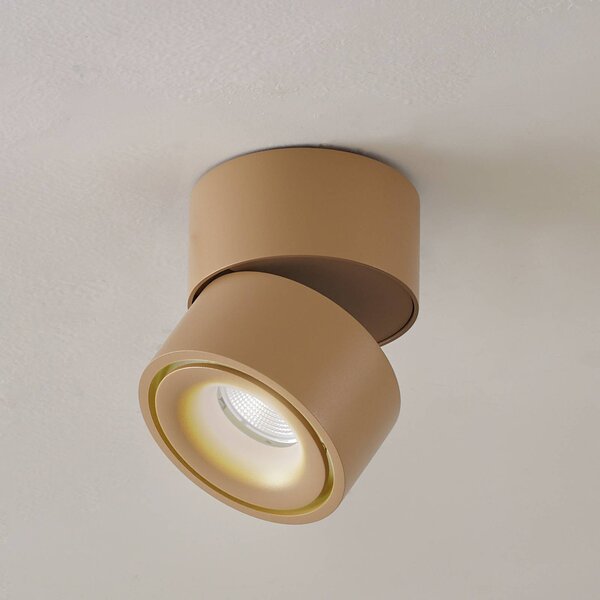 Arcchio reflektor sufitowy LED Rotari, brązowy, 1-punktowy, 8,9W Rotari Arcchio, możliwość ściemniania, brązowy / rdzawy, przedpokój, aluminium, nowoczesny