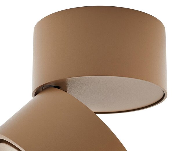 Arcchio reflektor sufitowy LED Rotari, brązowy, 1-punktowy, 8,9W Rotari Arcchio, możliwość ściemniania, brązowy / rdzawy, przedpokój, aluminium, nowoczesny