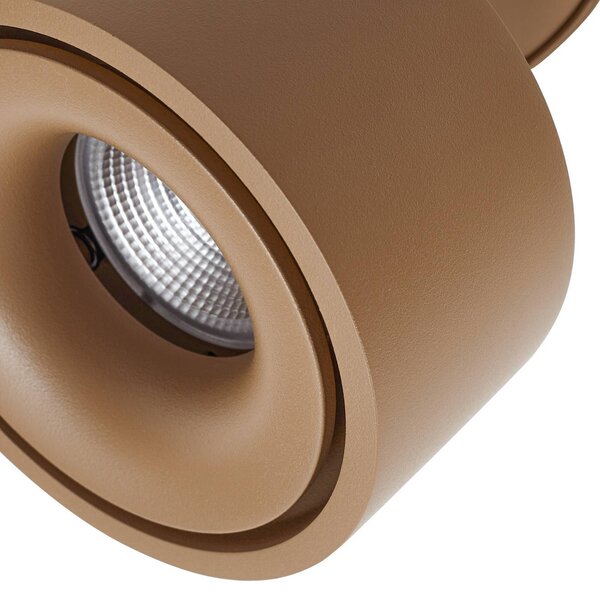 Arcchio reflektor sufitowy LED Rotari, brązowy, 1-punktowy, 8,9W Rotari Arcchio, możliwość ściemniania, brązowy / rdzawy, przedpokój, aluminium, nowoczesny