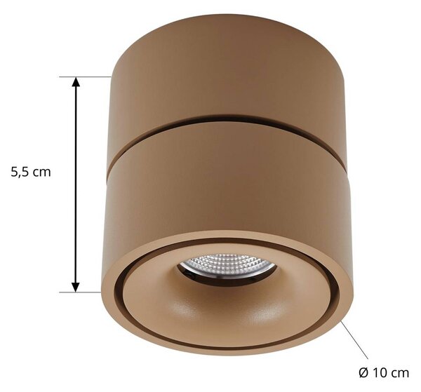 Arcchio reflektor sufitowy LED Rotari, brązowy, 1-punktowy, 8,9W Rotari Arcchio, możliwość ściemniania, brązowy / rdzawy, przedpokój, aluminium, nowoczesny