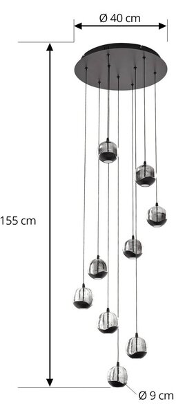 Lampa wisząca szklana Hayley Lucande, przezroczysty / transparentny, salon / jadalnia, szkło, nowoczesny
