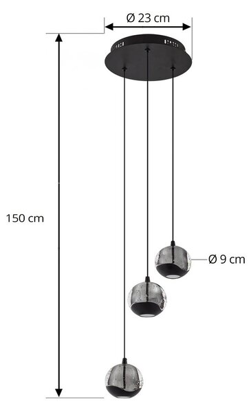 Lampa wisząca szklana Hayley Lucande, przezroczysty / transparentny, salon / jadalnia, szkło, nowoczesny