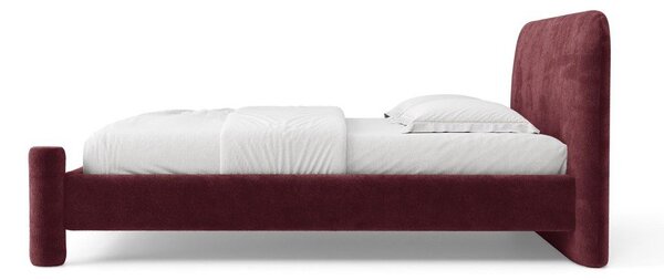 Brązowe tapicerowane łóżko dwuosobowe ze stelażem 160x200 cm Vera – Micadoni