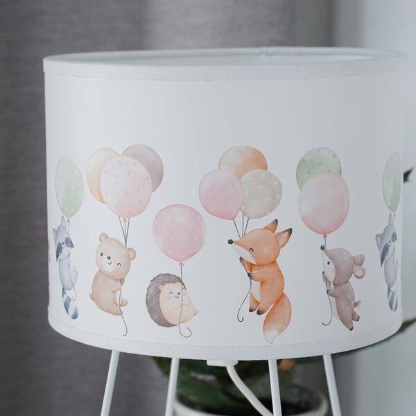 Lampa stołowa Freddy Duolla, multikolor, pokój dziecięcy, tkanina / materiał / jedwab