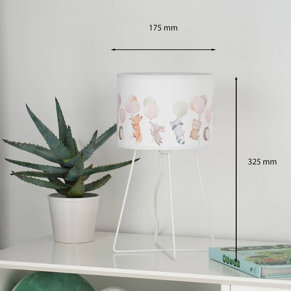 Lampa stołowa Freddy Duolla, multikolor, pokój dziecięcy, tkanina / materiał / jedwab