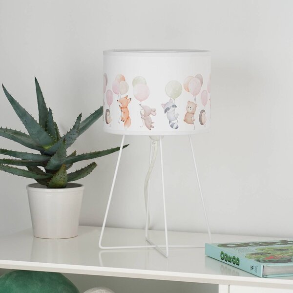 Lampa stołowa Freddy Duolla, multikolor, pokój dziecięcy, tkanina / materiał / jedwab