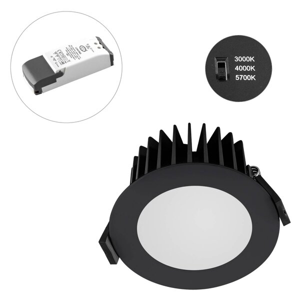 EVN Solido85, 230V, ściemniana, CCT, antracyt możliwość ściemniania, czarny, aluminium, nowoczesny