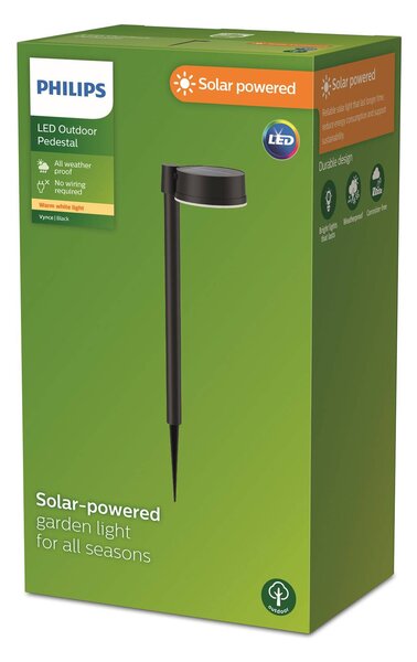Philips LED lampa z grotem ziemnym Vynce, Ø głowicy 11,2 cm Vynce, czarny, tworzywo sztuczne, nowoczesny