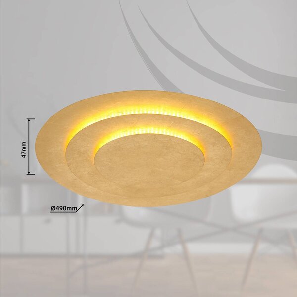 Globo Lampa sufitowa LED Heda, mosiężny / złoty, salon / jadalnia, metal, nowoczesny