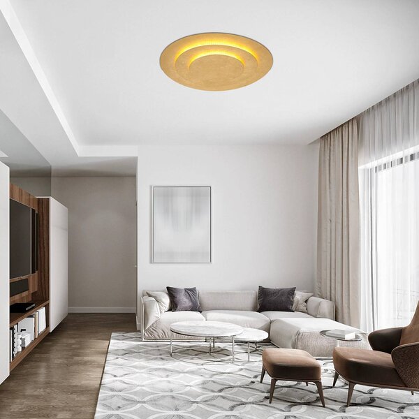 Globo Lampa sufitowa LED Heda, mosiężny / złoty, salon / jadalnia, metal, nowoczesny