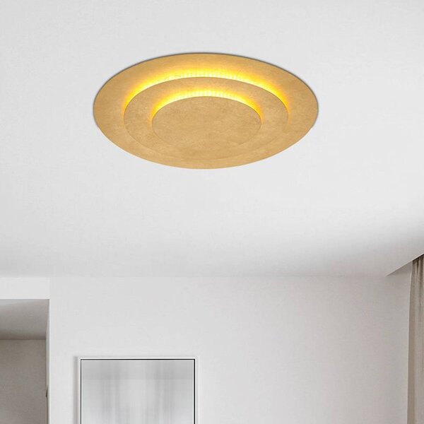 Globo Lampa sufitowa LED Heda, mosiężny / złoty, salon / jadalnia, metal, nowoczesny