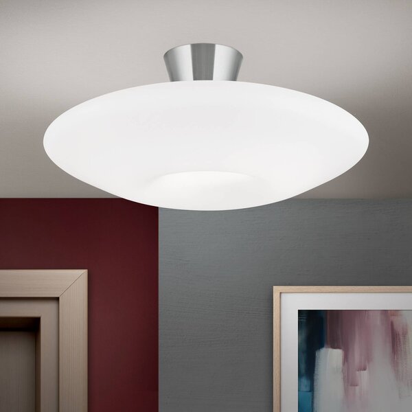 ORION Lampa sufitowa Blanc, możliwość ściemniania, biały / opal, salon / jadalnia, szkło, nowoczesny