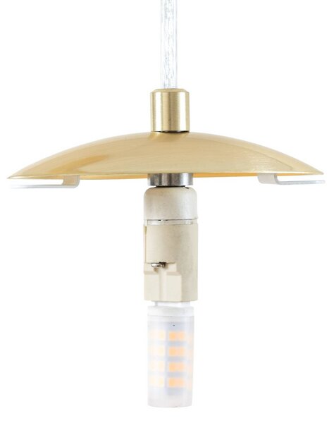 Lampa wisząca szklana Lunelle Lucande, możliwość ściemniania, salon / jadalnia, szkło, nowoczesny