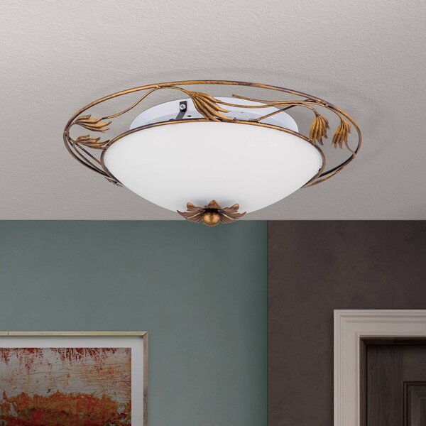 ORION Lampa sufitowa Fleur, możliwość ściemniania, brązowy / mosiężny, salon / jadalnia, metal, dworkowy / rustykalny
