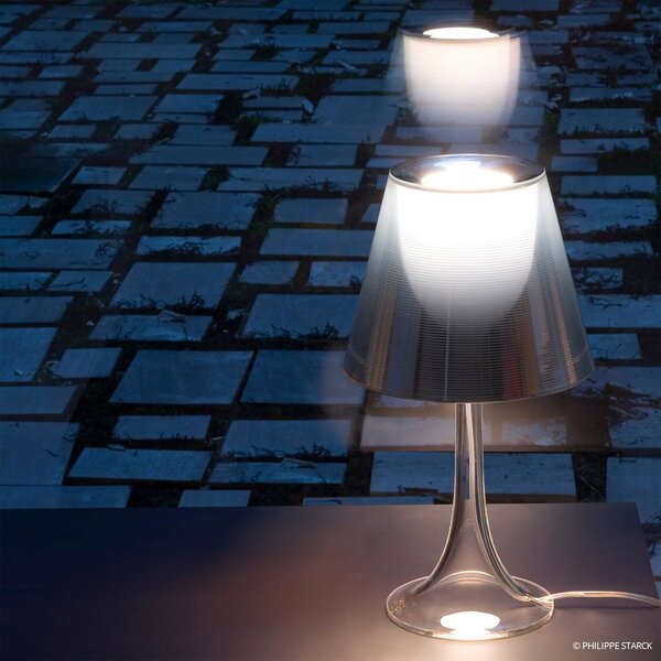 FLOS Lampa stołowa design MISS K, możliwość ściemniania, chromowy / srebrny, salon / jadalnia, tworzywo sztuczne, design