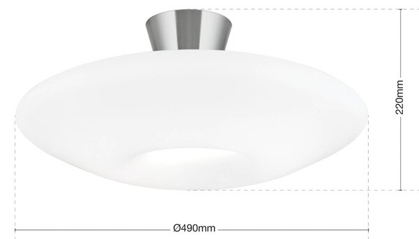 ORION Lampa sufitowa Blanc, możliwość ściemniania, biały / opal, salon / jadalnia, szkło, nowoczesny