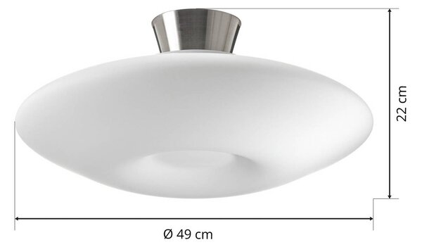ORION Lampa sufitowa Blanc, możliwość ściemniania, biały / opal, salon / jadalnia, szkło, nowoczesny