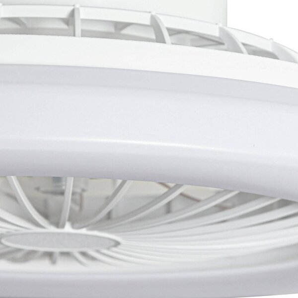 Wentylator sufitowy LED Lindby Vedin, biały, DC, Ø 49 cm, CCT Vedin Lindby, możliwość ściemniania, biały / opal, salon / jadalnia, tworzywo sztuczne, nowoczesny
