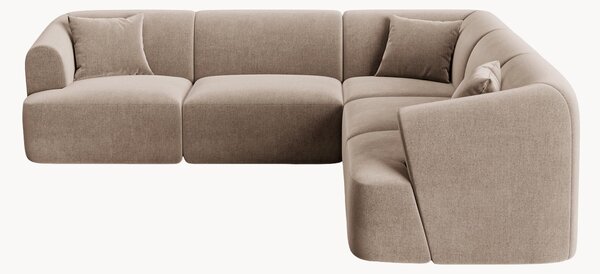 Dwustronna narożna sofa modułowa z aksamitu Campi (6-osobowa)