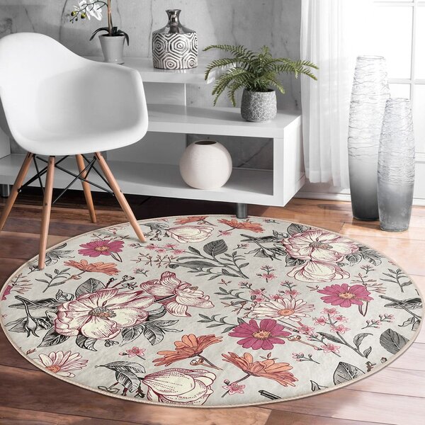 Okrągły dywan odpowiedni do prania i robotów sprzątających ø 80 cm Comfort – Mila Home