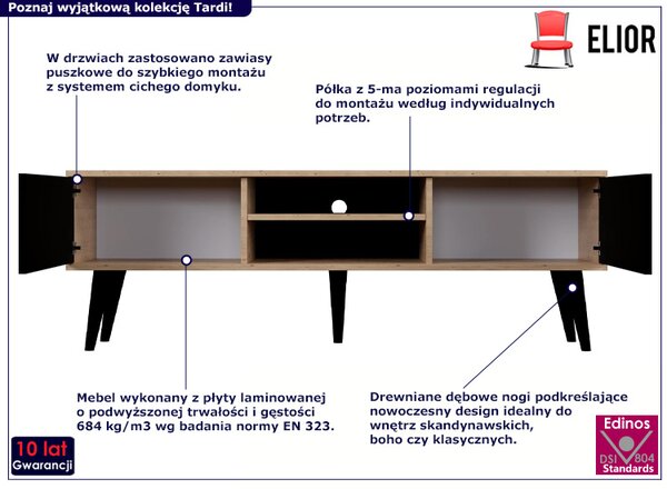 Nowoczesna szafka RTV dąb artisan + czarny G9-P30