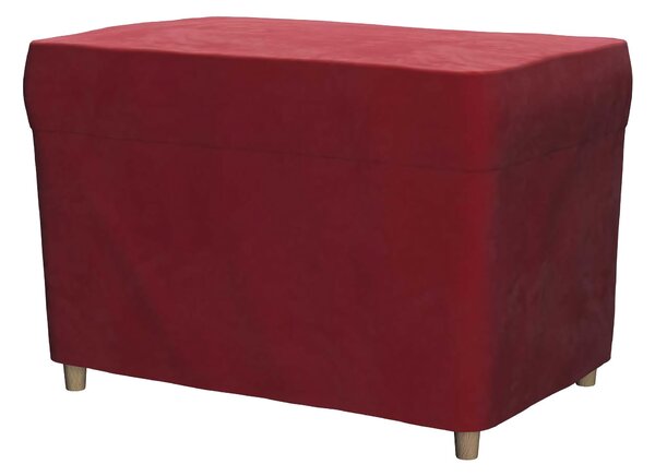 Pokrowiec na podnóżek Strandmon kolor czerwony tkanina połyskliwa, welwetowa