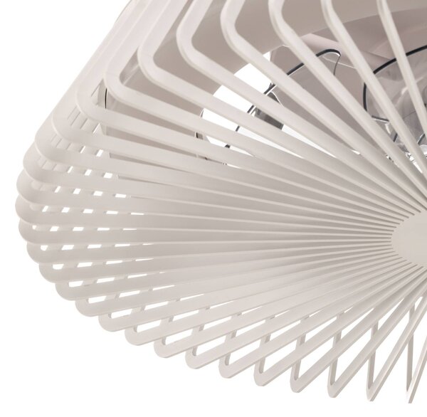 Mantra Iluminación Inteligentny wentylator sufitowy LED Himalaya, biały, DC, cichy, Tuya możliwość ściemniania, biały / opal, salon / jadalnia, metal, nowoczesny