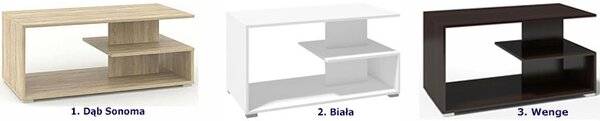 Biała prostokątna ława z półką H1-Z72