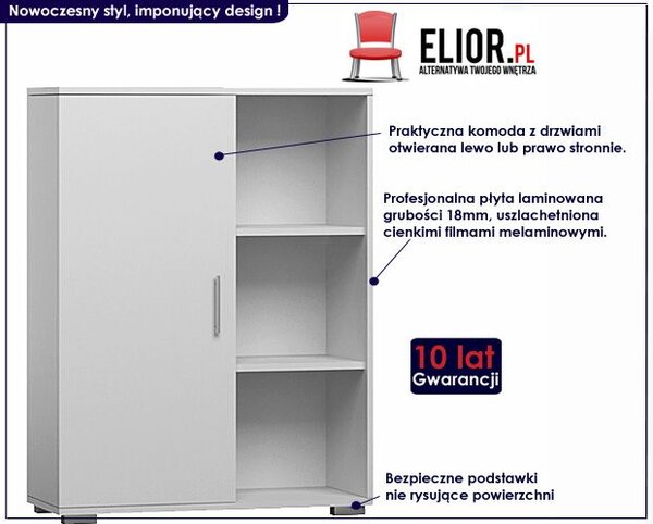 Biała komoda z drzwiczkami C6-T13