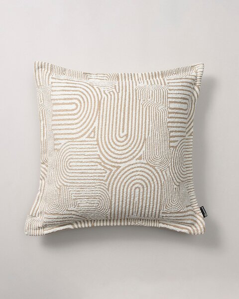 Poszewka Mona na poduszkę kolor beżowy tkanina strukturalna, wzorzysta