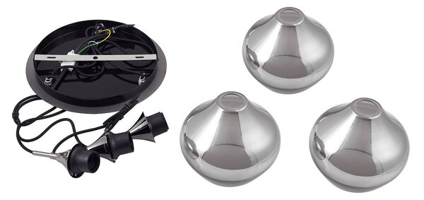 Lampa wisząca szklana Jarven Lucande, możliwość ściemniania, aluminiowy / szary / cynkowy, salon / jadalnia, szkło, nowoczesny