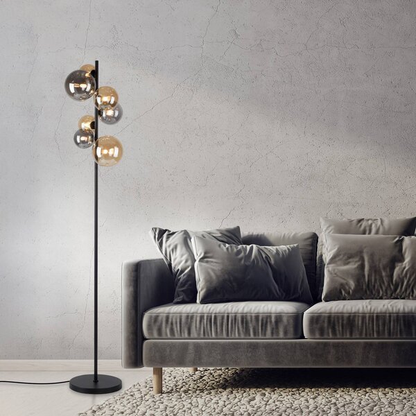 Paul Neuhaus Lampa stojąca Popsicle, czarny, salon / jadalnia, metal, nowoczesny