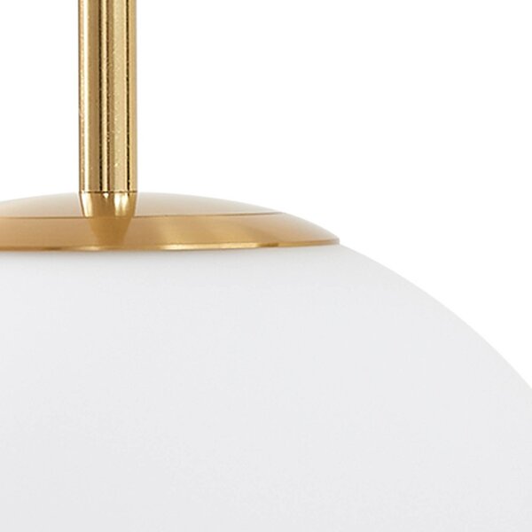 Lampa wisząca szklana Joran Lucande, biały / opal, salon / jadalnia, szkło, nowoczesny