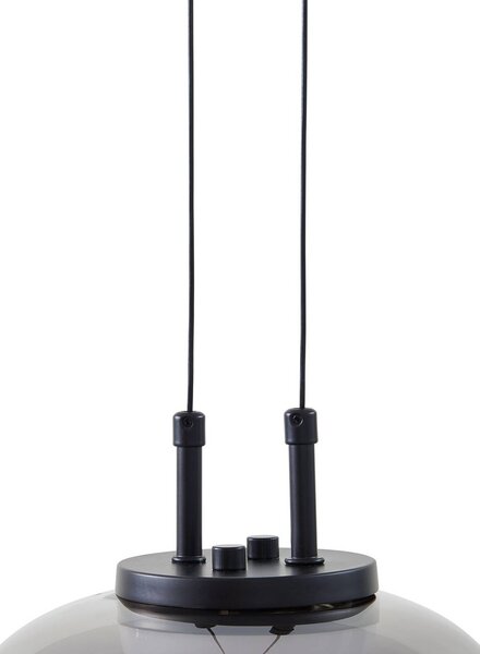 Lampa wisząca szklana Dain Lucande, aluminiowy / szary / cynkowy, salon / jadalnia, szkło, nowoczesny