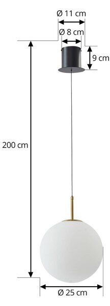 Lampa wisząca szklana Joran Lucande, biały / opal, salon / jadalnia, szkło, nowoczesny