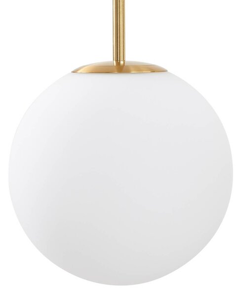 Lampa wisząca szklana Joran Lucande, biały / opal, salon / jadalnia, szkło, nowoczesny