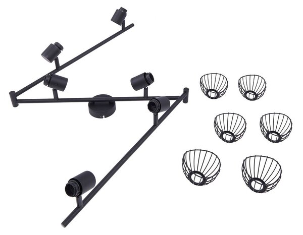 Lampa sufitowa Piena Lindby, możliwość ściemniania, czarny, salon / jadalnia, metal, nowoczesny