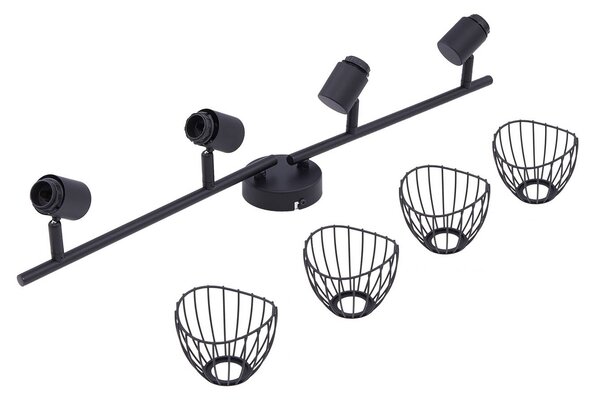 Lampa sufitowa Piena Lindby, możliwość ściemniania, czarny, salon / jadalnia, metal, nowoczesny